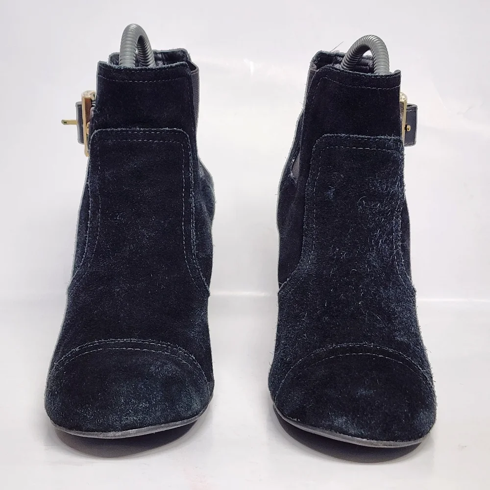 Tory Burch black suede ankle boots booties size 9.5